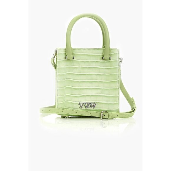 Stolen Girlfriends Club Tour Buddy Acid Croc Mini Cross Body Tote Bag in Lime - Picture 2 of 7